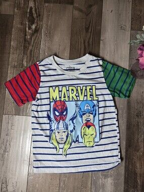 MARVEL Striped Graphic Tee Boys Size 6